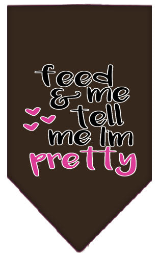 Tell Me I'm Pretty Screen Print Pet Bandana Cocoa Large