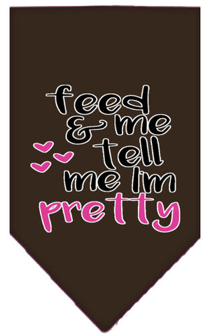 Tell Me I'm Pretty Screen Print Pet Bandana Cocoa Large