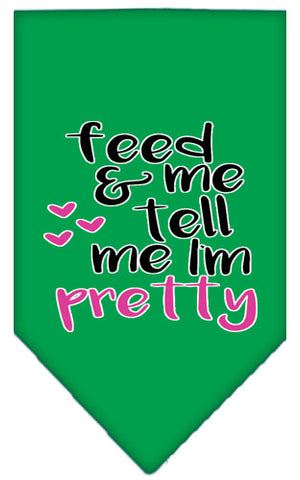 Tell Me I'm Pretty Screen Print Pet Bandana Emerald Green Large