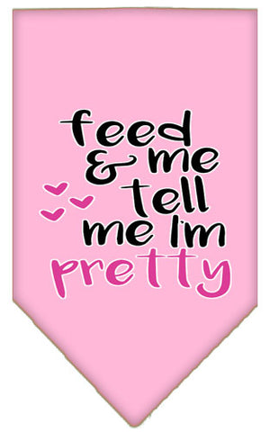 Tell Me I'm Pretty Screen Print Pet Bandana Light Pink Large