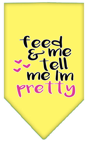 Tell Me I'm Pretty Screen Print Pet Bandana Yellow Large