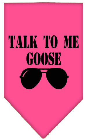 Talk To Me Goose Screen Print Pet Bandana Bright Pink Large