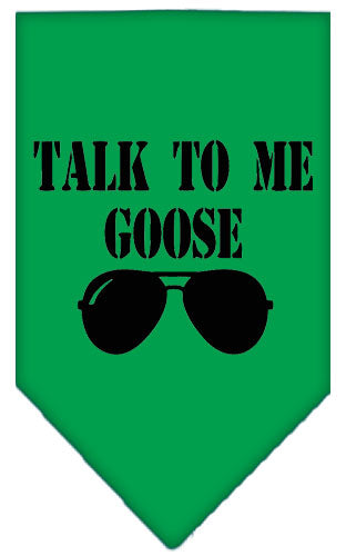 Talk To Me Goose Screen Print Pet Bandana Emerald Green Large