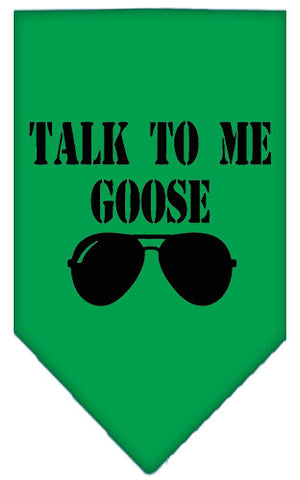 Talk To Me Goose Screen Print Pet Bandana Emerald Green Large