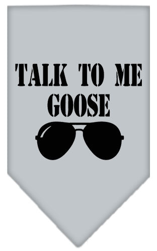 Talk To Me Goose Screen Print Pet Bandana Grey Large