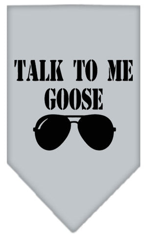 Talk To Me Goose Screen Print Pet Bandana Grey Large