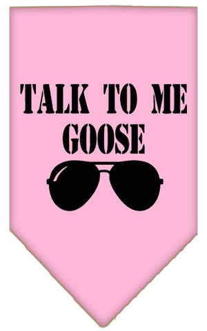 Talk To Me Goose Screen Print Pet Bandana Light Pink Large