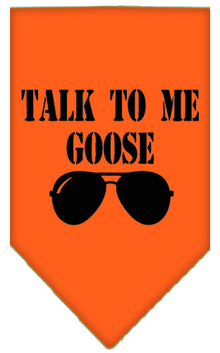 Talk To Me Goose Screen Print Pet Bandana Orange Large