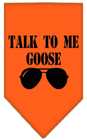 Talk To Me Goose Screen Print Pet Bandana Orange Large