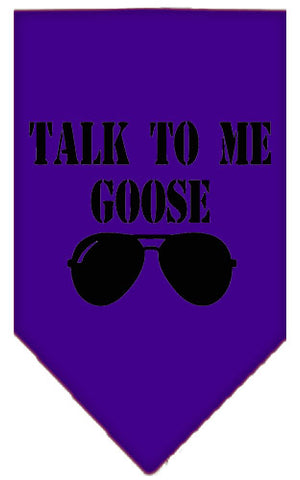 Talk To Me Goose Screen Print Pet Bandana Purple Large