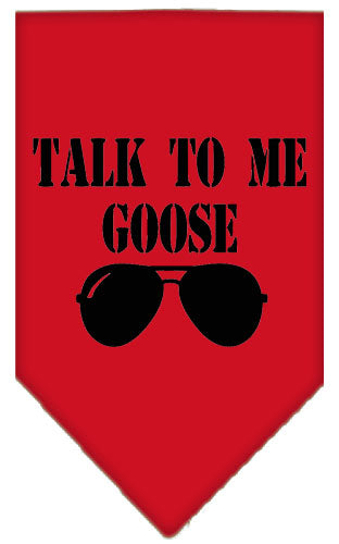 Talk To Me Goose Screen Print Pet Bandana Red Large