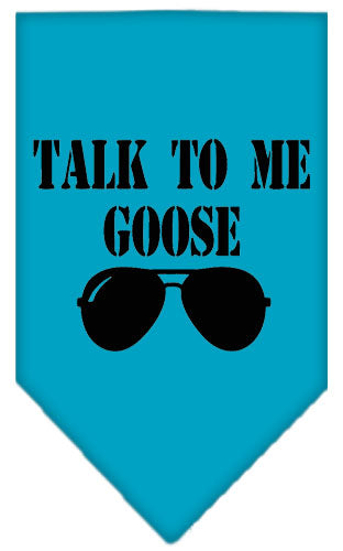 Talk To Me Goose Screen Print Pet Bandana Turquoise Large