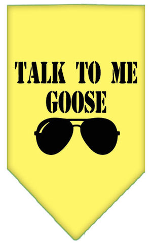 Talk To Me Goose Screen Print Pet Bandana Yellow Large