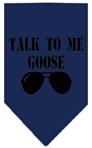 Talk To Me Goose Screen Print Pet Bandana Navy Blue Small