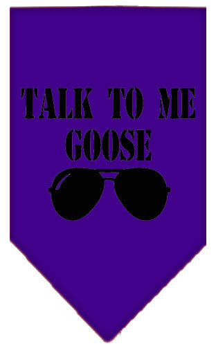 Talk To Me Goose Screen Print Pet Bandana Purple Small