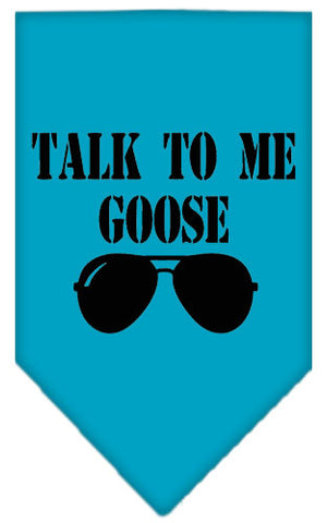 Talk To Me Goose Screen Print Pet Bandana Turquoise Small