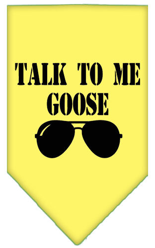 Talk To Me Goose Screen Print Pet Bandana Yellow Small