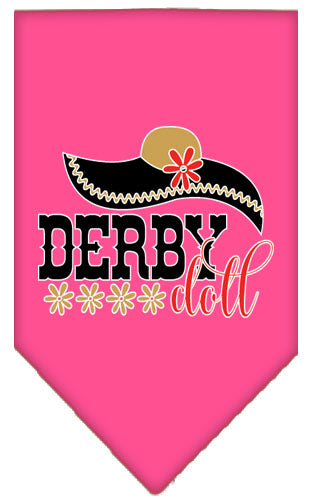 Derby Doll Screen Print Bandana Bright Pink Large