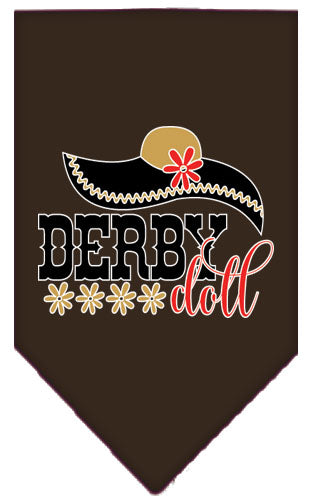 Derby Doll Screen Print Bandana Cocoa Large