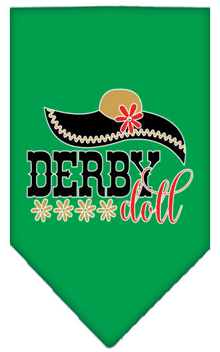 Derby Doll Screen Print Bandana Emerald Green Large