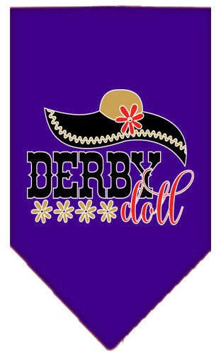 Derby Doll Screen Print Bandana Purple Large