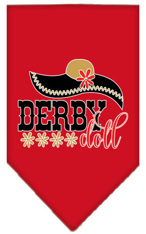 Derby Doll Screen Print Bandana Red Large