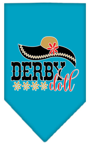 Derby Doll Screen Print Bandana Turquoise Large