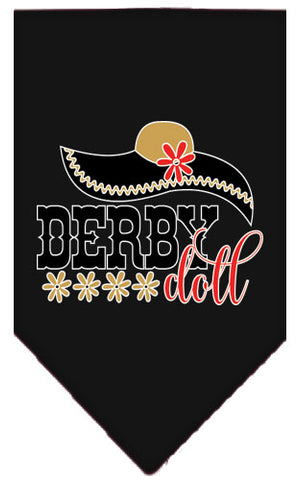 Derby Doll Screen Print Bandana Black Small