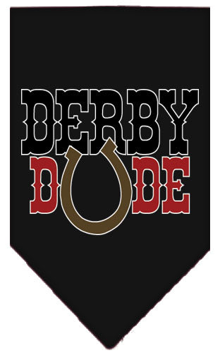 Derby Dude Screen Print Bandana Black Large