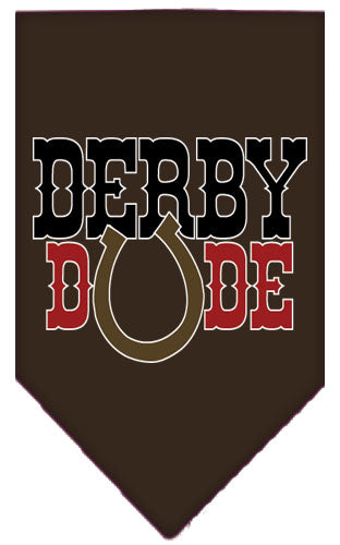 Derby Dude Screen Print Bandana Cocoa Large