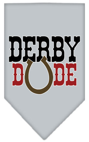 Derby Dude Screen Print Bandana Grey Large