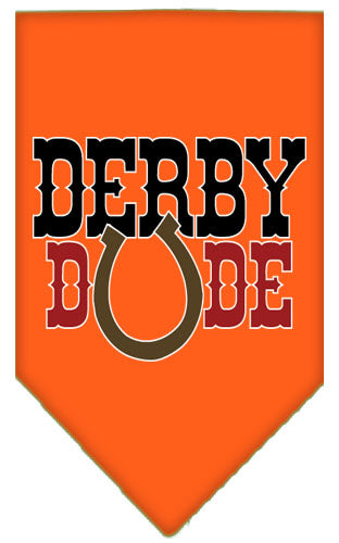 Derby Dude Screen Print Bandana Orange Large