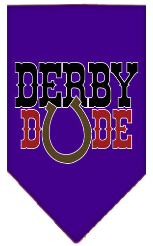 Derby Dude Screen Print Bandana Purple Large