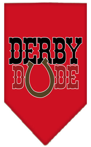 Derby Dude Screen Print Bandana Red Large