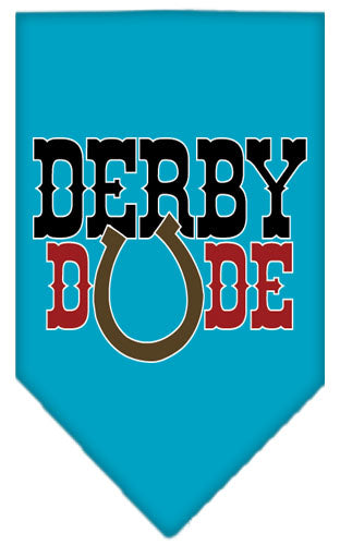 Derby Dude Screen Print Bandana Turquoise Large