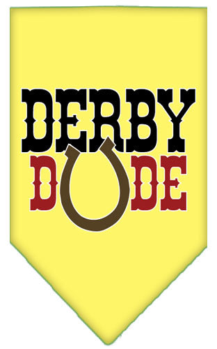 Derby Dude Screen Print Bandana Yellow Large