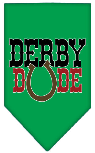 Derby Dude Screen Print Bandana Emerald Green Small