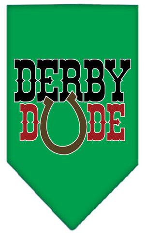 Derby Dude Screen Print Bandana Emerald Green Small