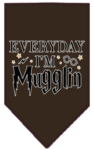 Everyday I'm Mugglin Screen Print Bandana Cocoa Large