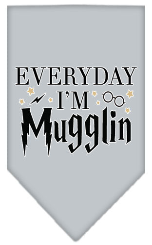 Everyday I'm Mugglin Screen Print Bandana Grey Small