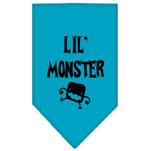 Lil Monster  Screen Print Bandana Turquoise Large