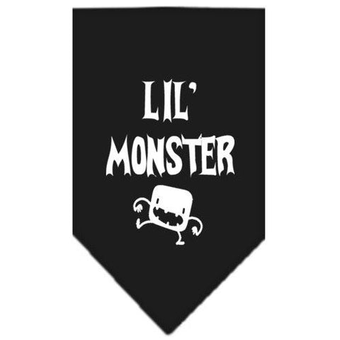 Lil Monster  Screen Print Bandana Black Small