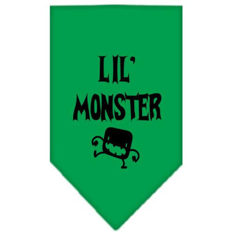 Lil Monster  Screen Print Bandana Emerald Green Small