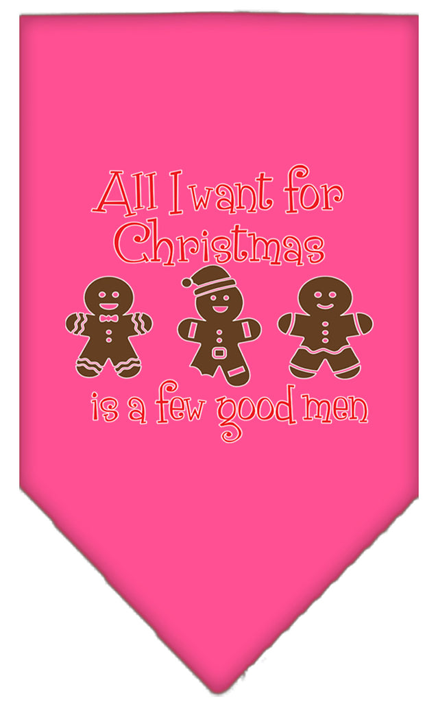 All I Want Is A Few Good Men Screen Print Bandana Bright Pink Large