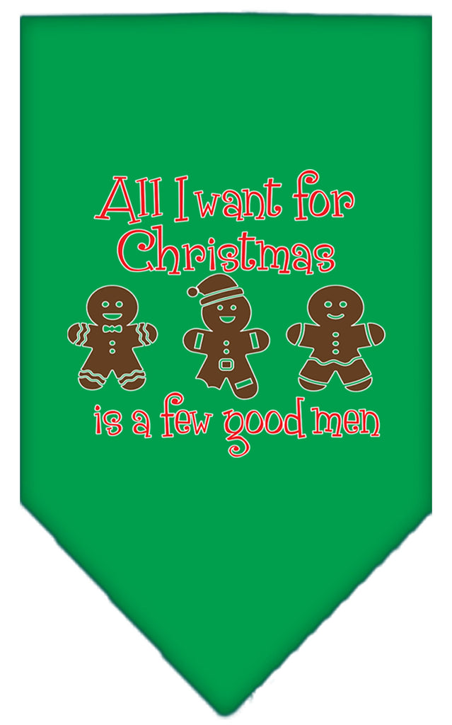 All I Want Is A Few Good Men Screen Print Bandana Emerald Green Large