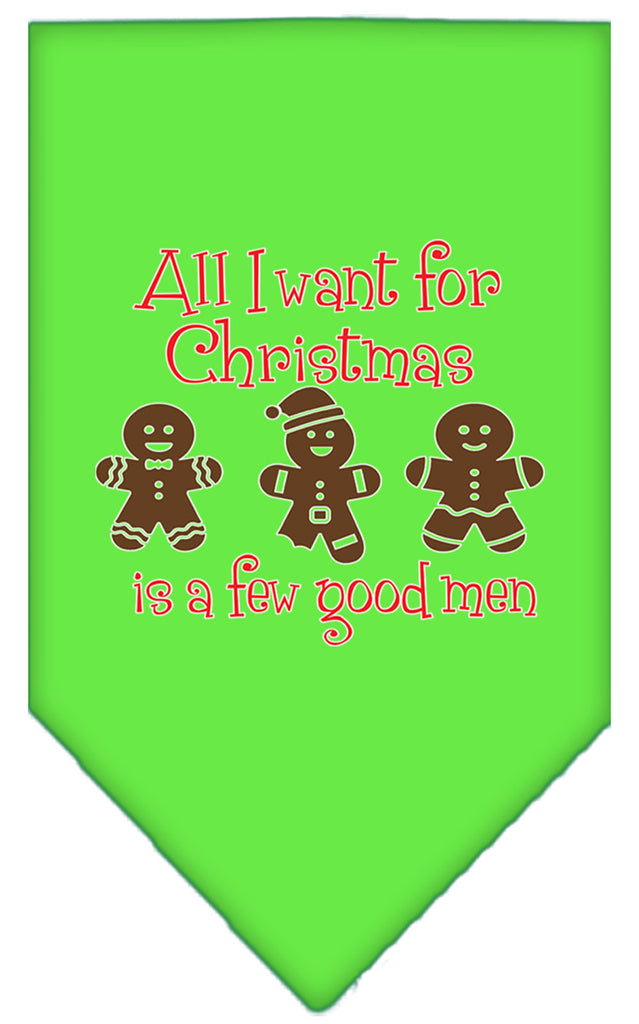 All I Want Is A Few Good Men Screen Print Bandana Lime Green Large