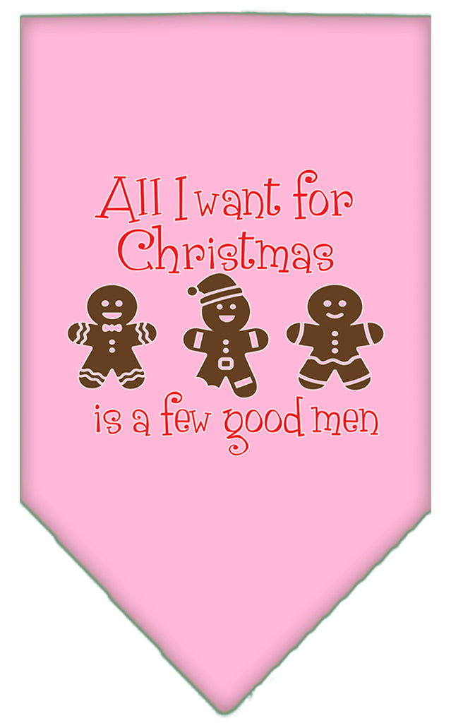 All I Want Is A Few Good Men Screen Print Bandana Light Pink Large