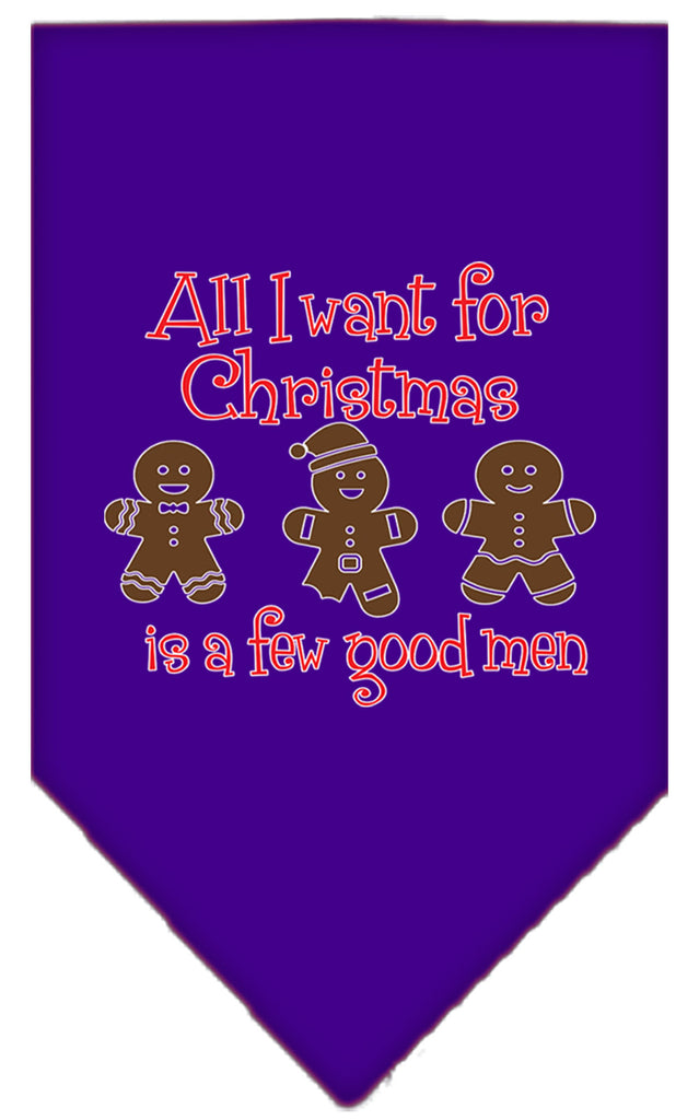 All I Want Is A Few Good Men Screen Print Bandana Purple Large