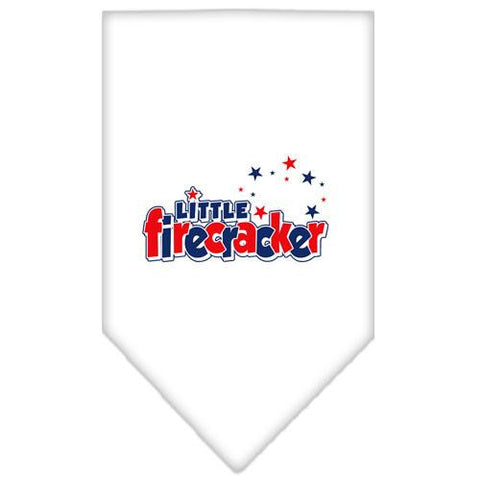 Little Firecracker Screen Print Bandana White Large