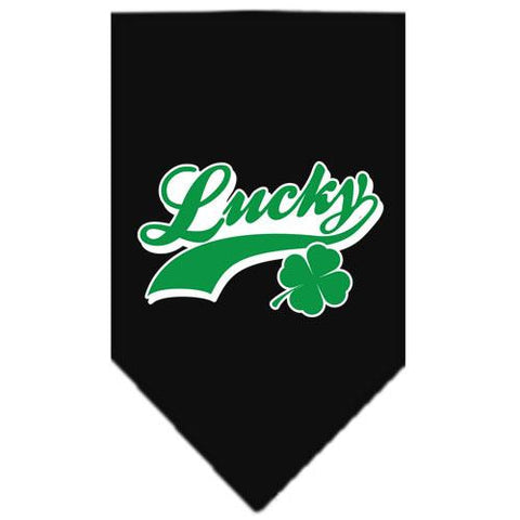 Lucky Swoosh Screen Print Bandana Black Large